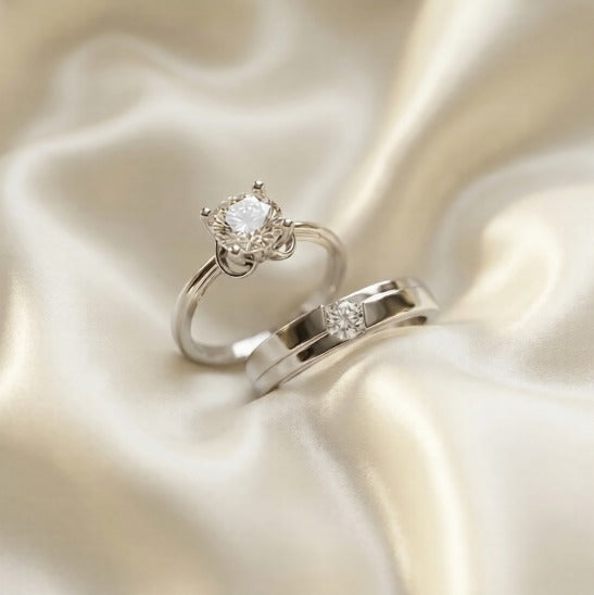 Couple Ring High quality, adjustable, silver-plated.