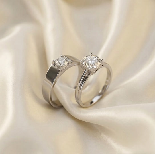 Couple Ring High quality, adjustable, silver-plated.