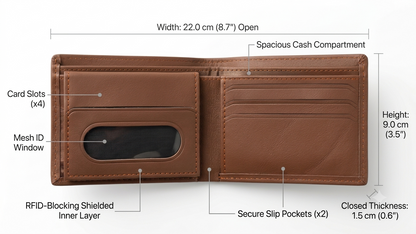Premium Men's Leather Bifold Wallet