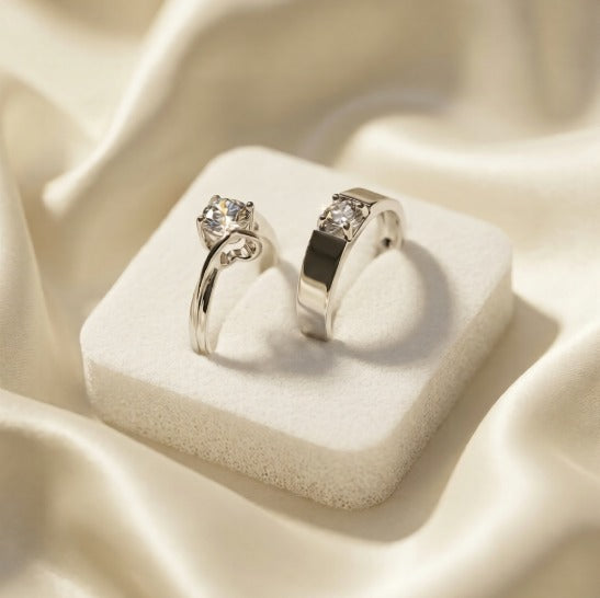 Couple Ring High quality, adjustable, silver-plated.